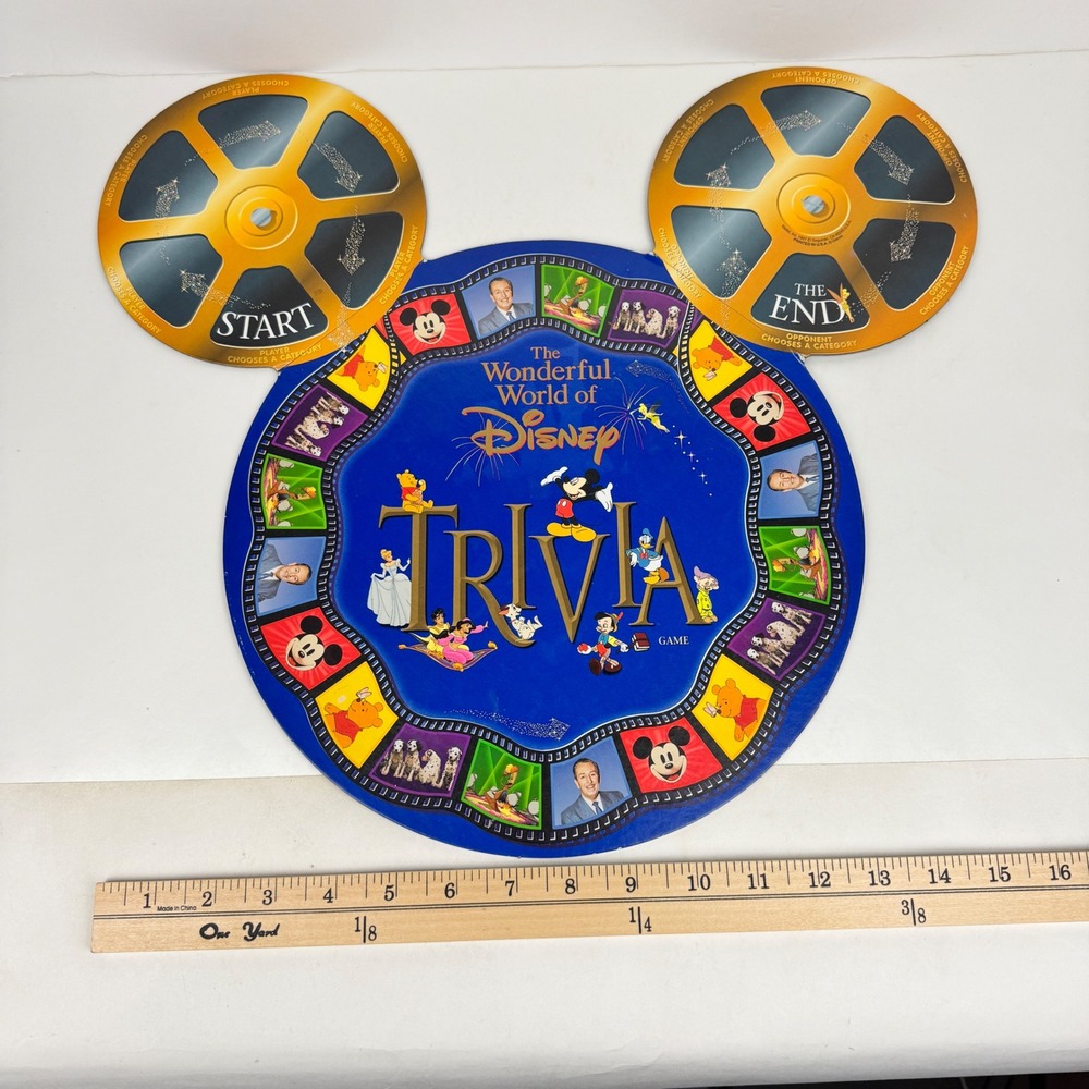 Vtg 90s wonderful world of Disney trivia replacement game board Mickey shape